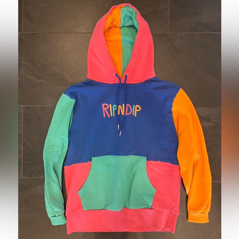 Ripndip Multicolor Hoodie with Pink, Blue, Green, and Orange